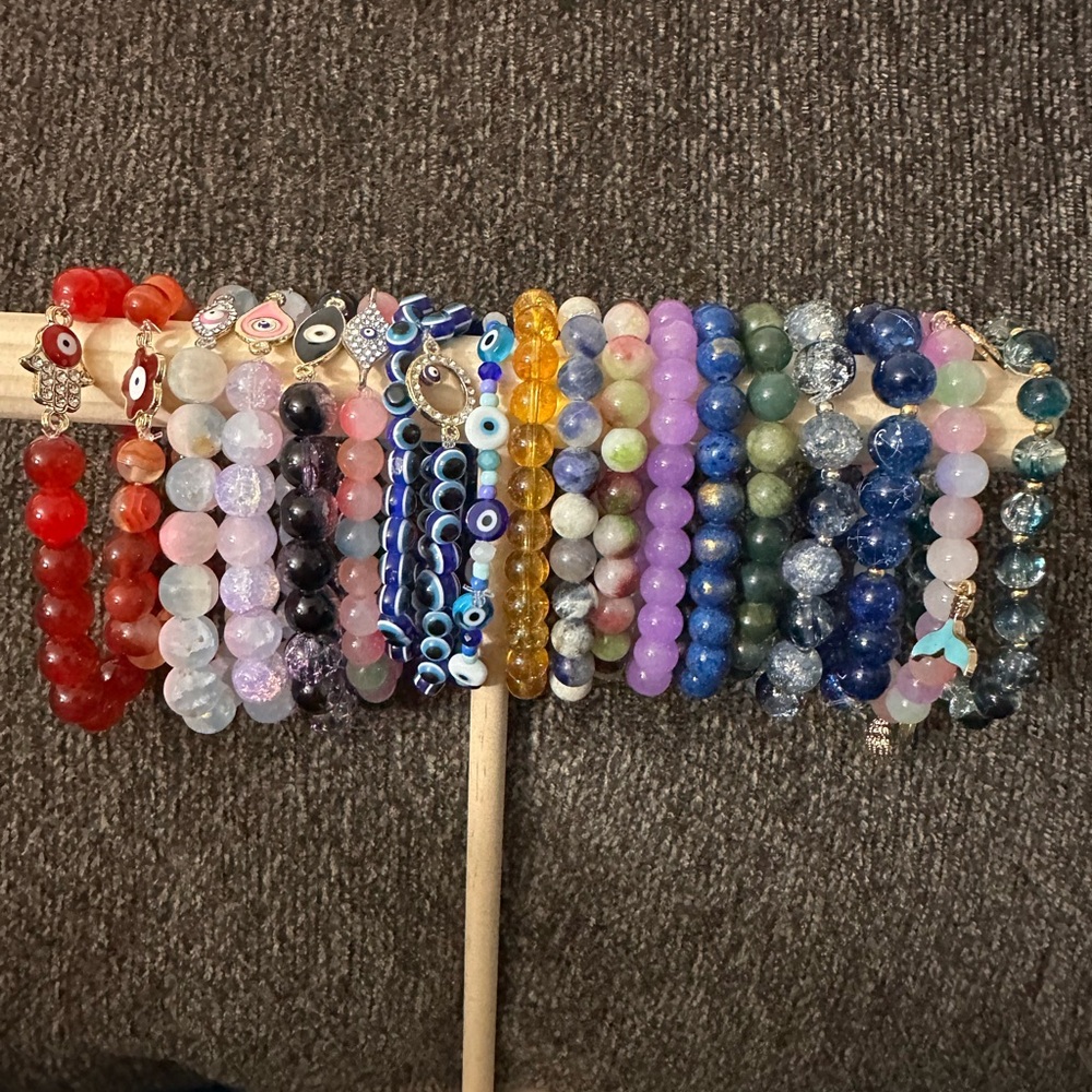Evil eye and gemstones bracelets